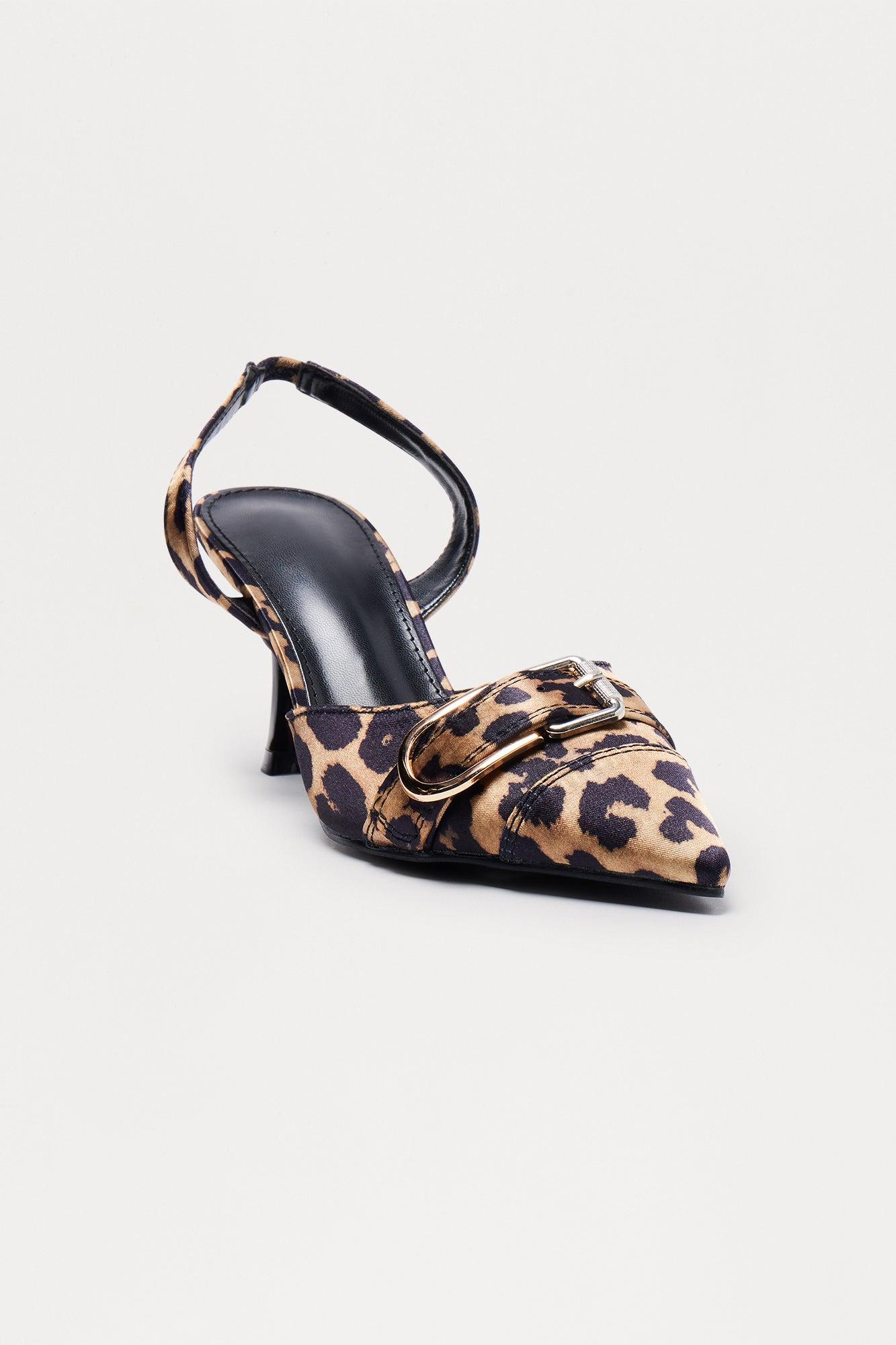 Alexa Buckle Slingback Pumps - Leopard Female Product Image