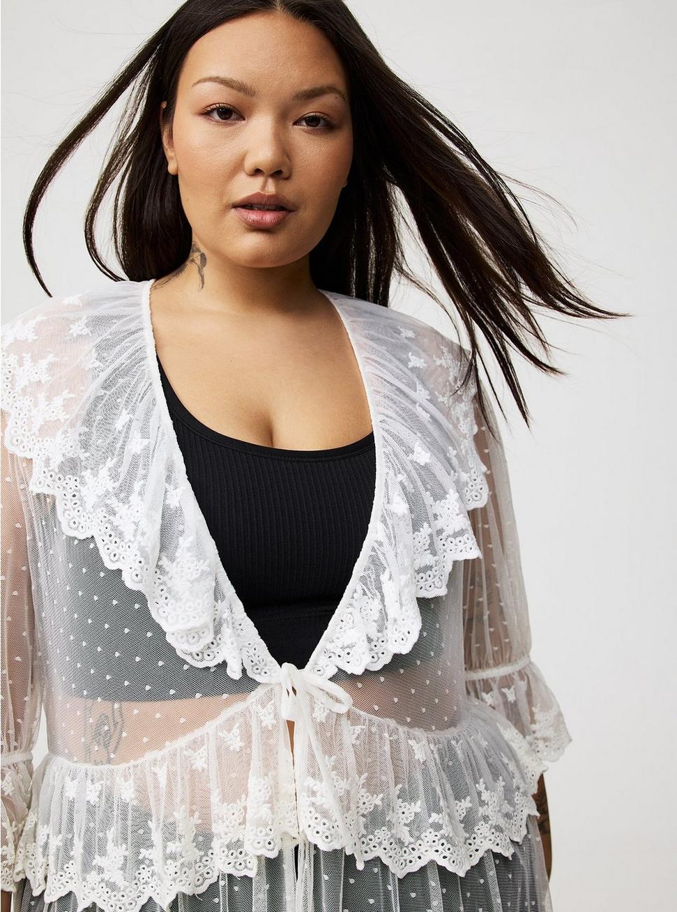 Lace Ruffle Tier Kimono Product Image