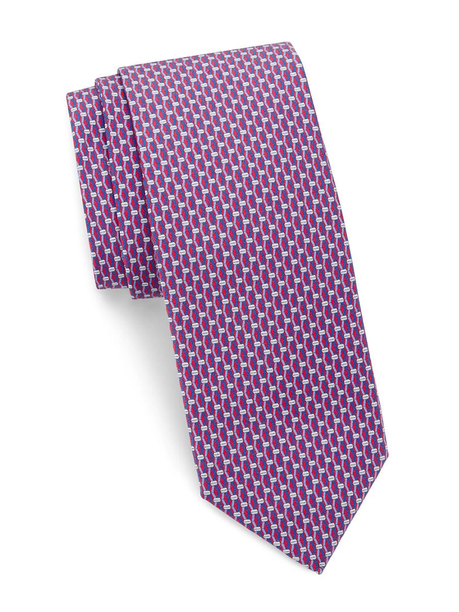 Mens Geometric Silk Tie Product Image