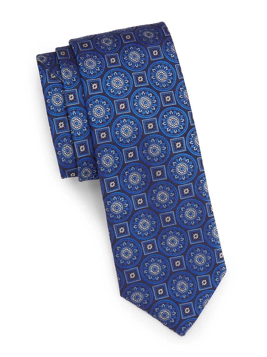 Mens Large Medallion Silk Tie Product Image