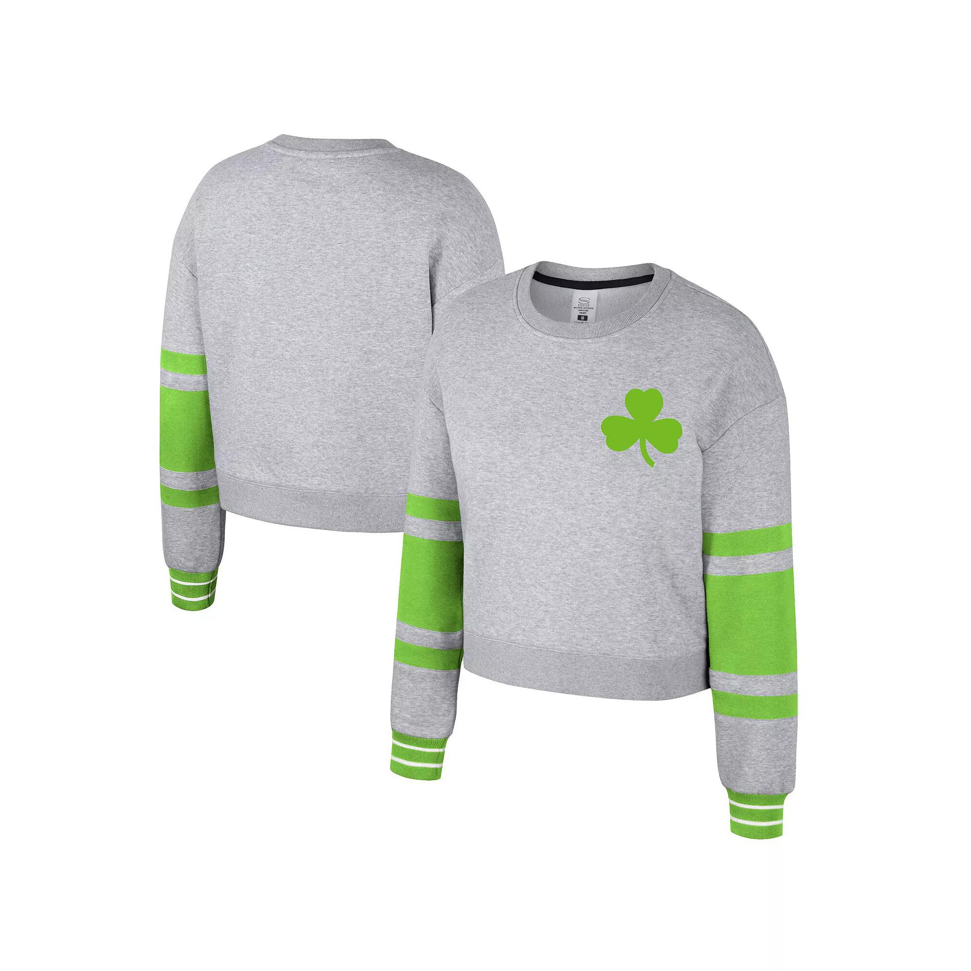 Women's Stadium Essentials Heather Gray Memphis Grizzlies 2024/25 City Edition Scrimmage Cropped Pullover Sweatshirt, Size: Medium, Grz Grey Product Image