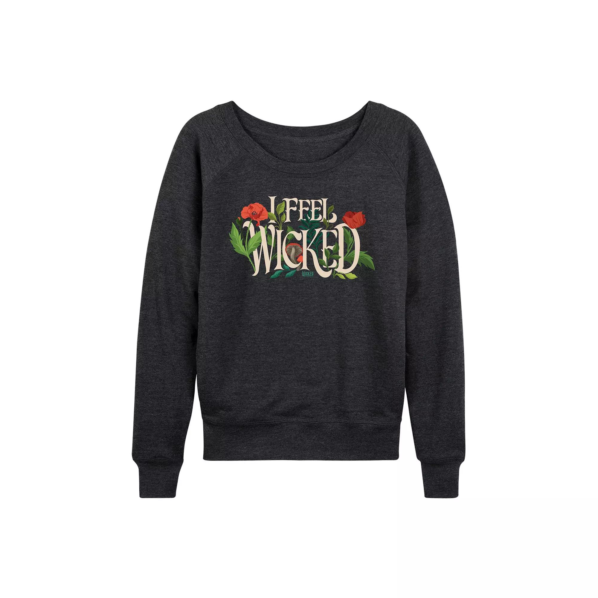 Women's Wicked For Good Elphaba I Feel Wicked French Terry Long Sleeve Tee,  Product Image