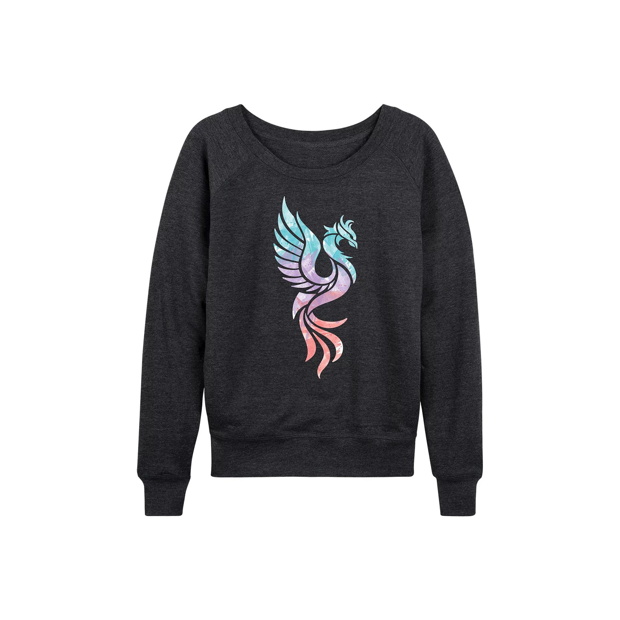 Women's Watercolor Phoenix French Terry Long Sleeve Tee,  Product Image