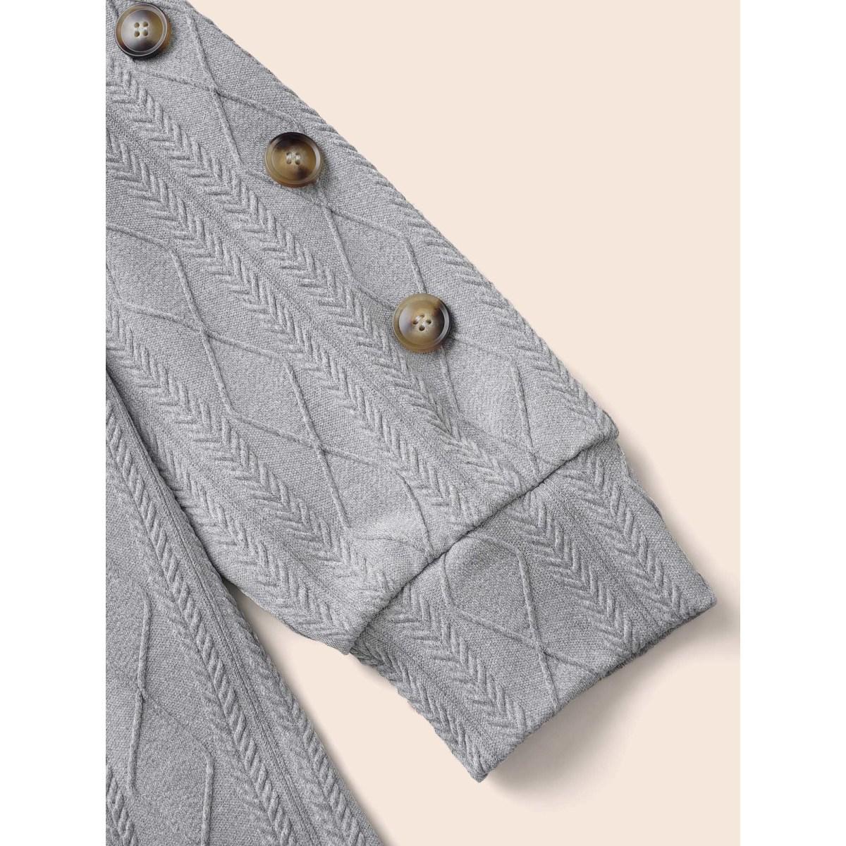 Plus Size Textured Fabric Crew Neck Straight-Fit Sweatshirt Women Mediumgray Casual Texture Loose Round Neck Everyday Sweatshirts BloomChic 14-16/1X Product Image