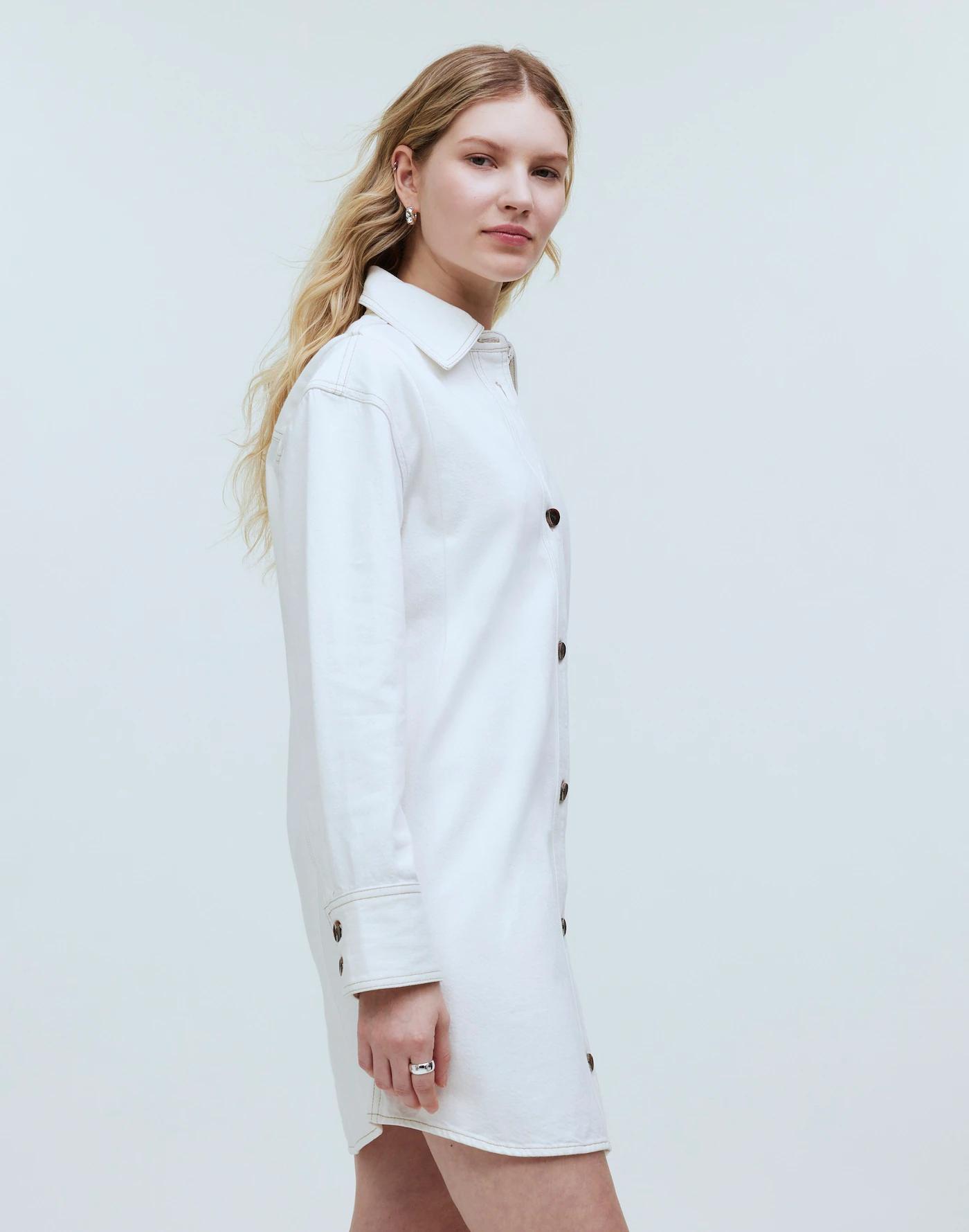 Denim Oversized Mini Shirtdress Product Image