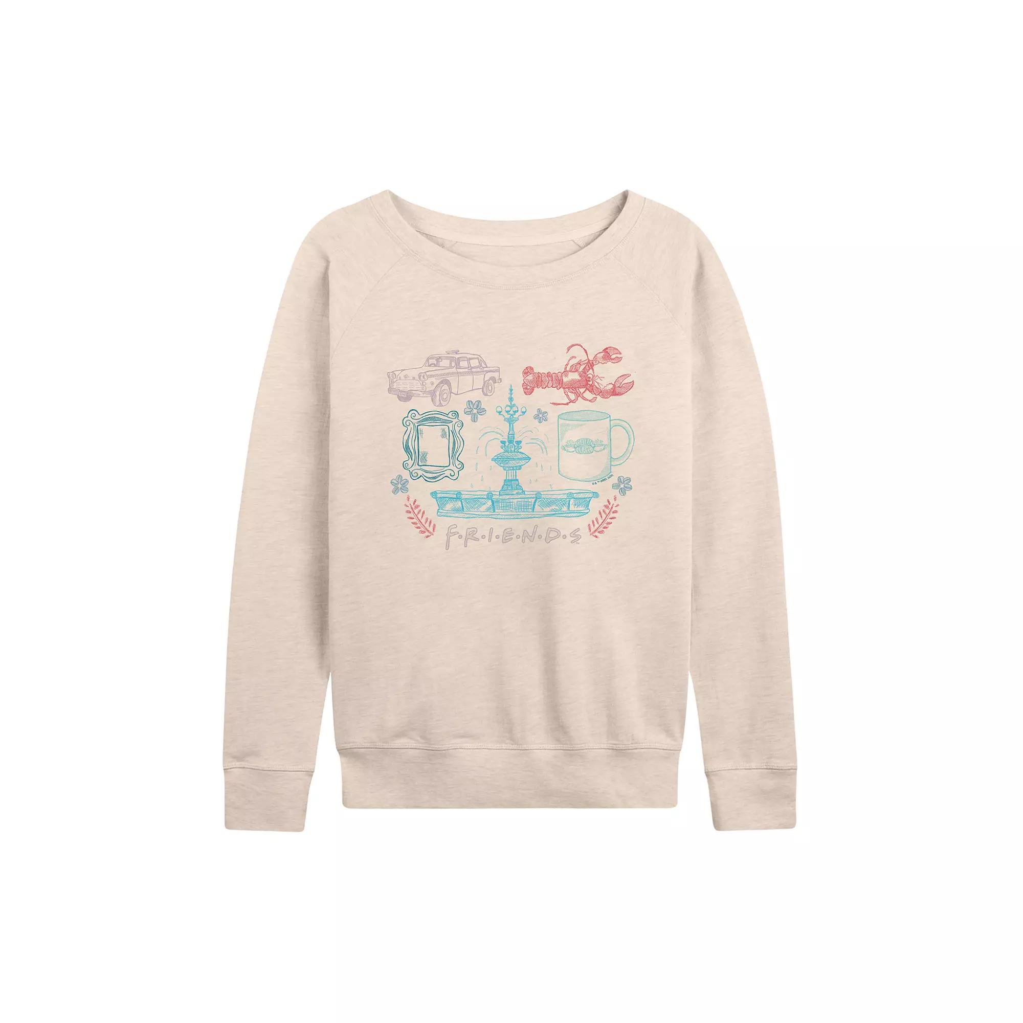 Women's Friends Icon Grid French Terry Long Sleeve Tee,  Product Image