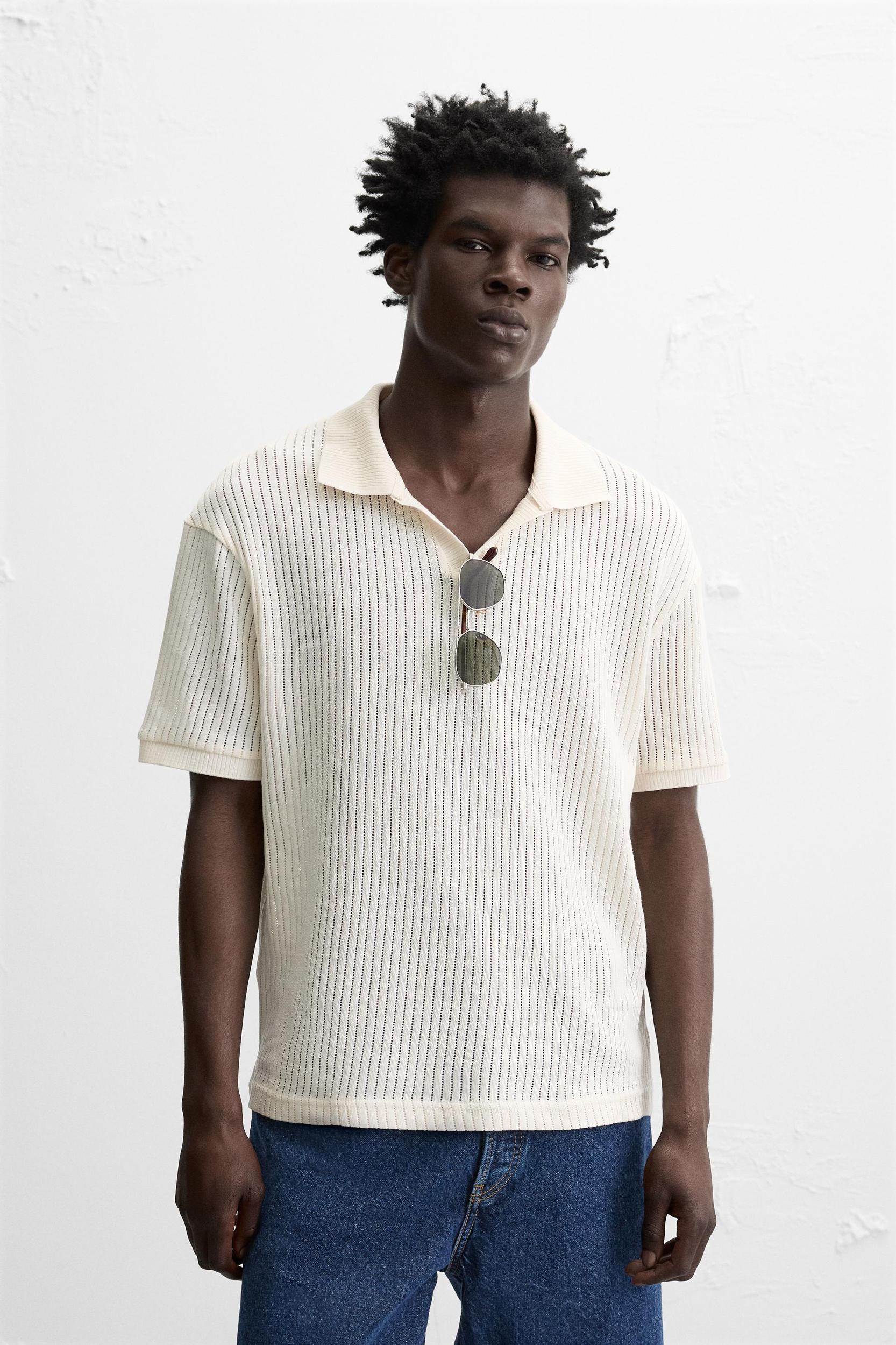 TEXTURED KNIT POLO SHIRT Product Image