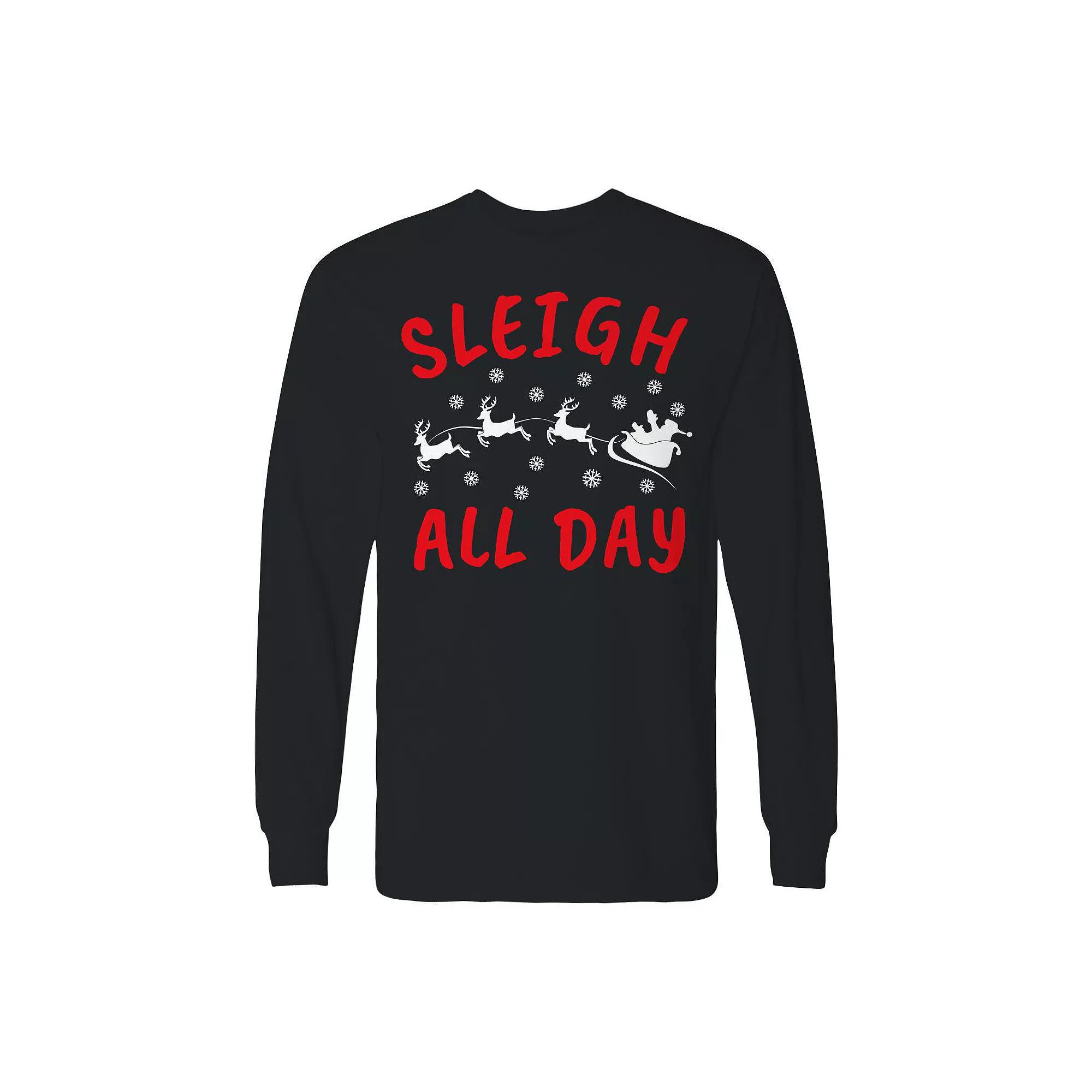 Men's Christmas Sleigh All Day Long Sleeve Graphic Tee, Adult Unisex,  Product Image