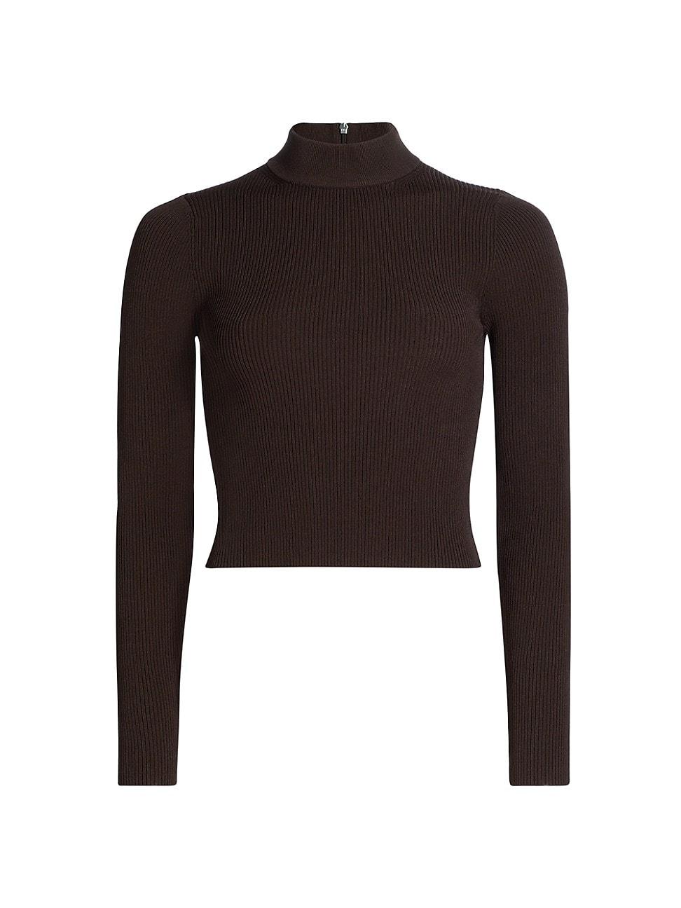 Womens Ribbed Crop Sweater Product Image