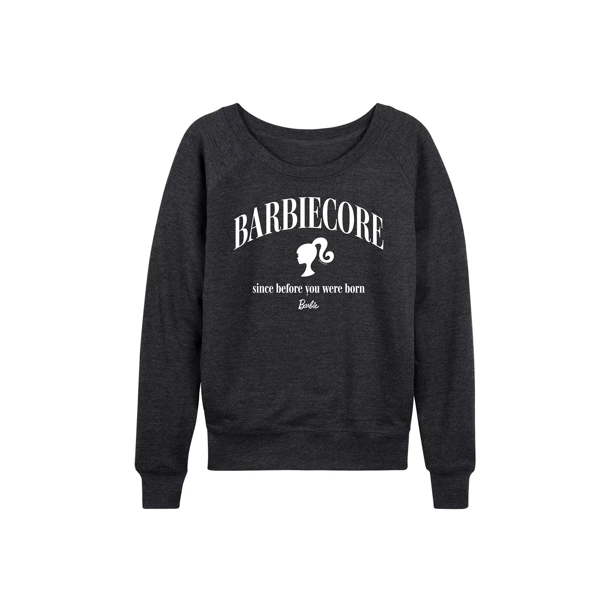 Women's Barbie® Since Before You Were Born French Terry Long Sleeve Tee, Girl's,  Product Image