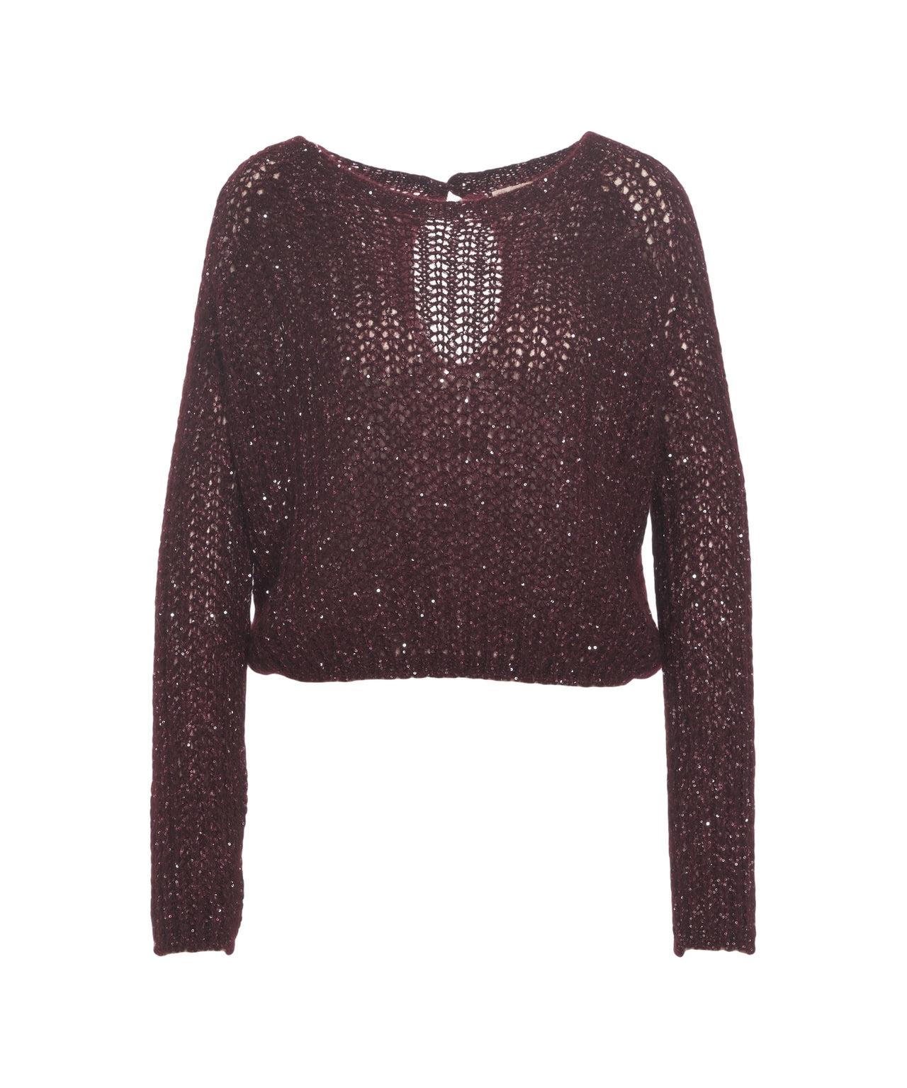 Knit sweater with glitter finish Product Image