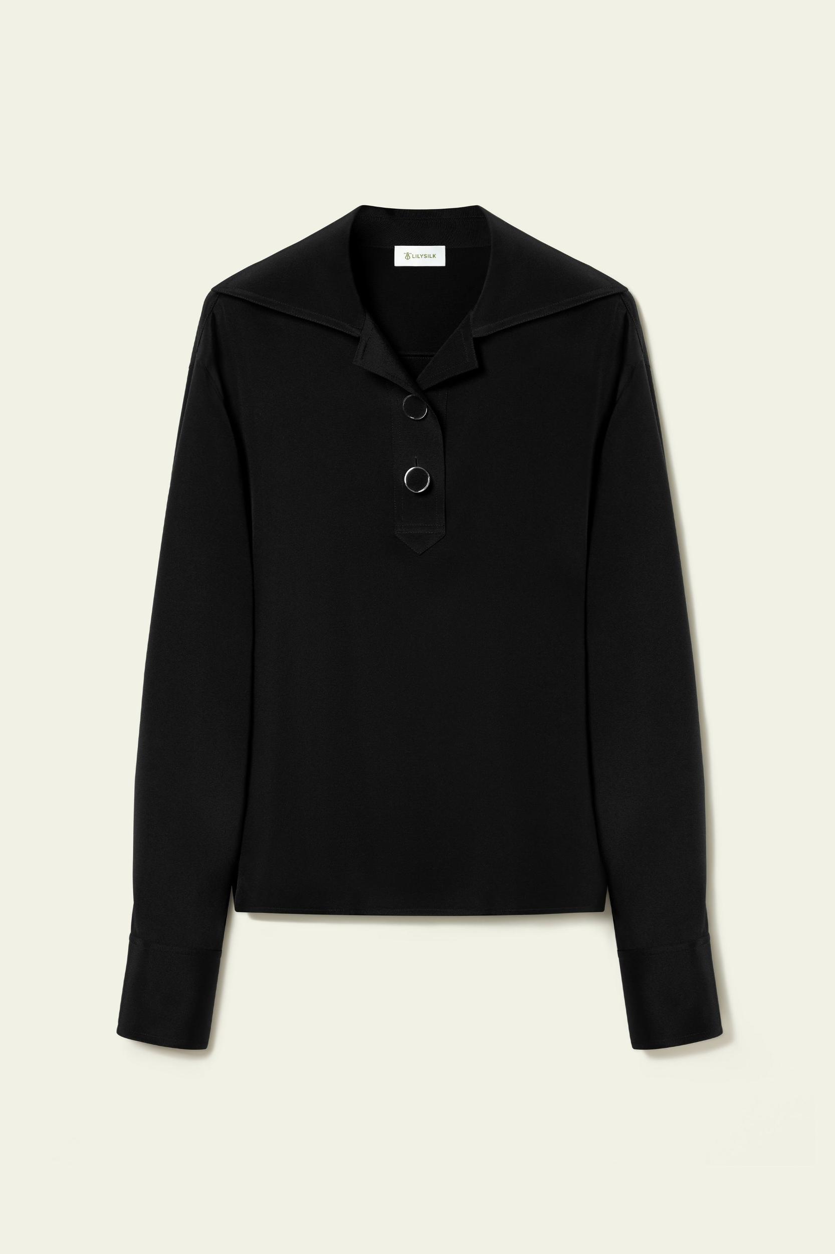 Luxury Stretch Silk Popover Blouse Product Image