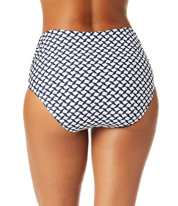 Anne Cole Neo Geo High Waist Convertible Shirred Swim Bottom Product Image