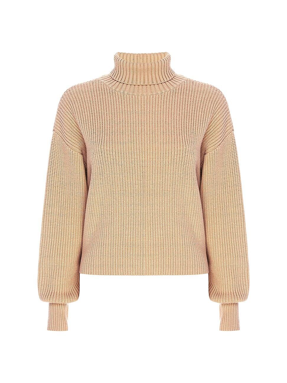 Womens Heavy Cozy Rib-Knit Turtleneck Sweater Product Image