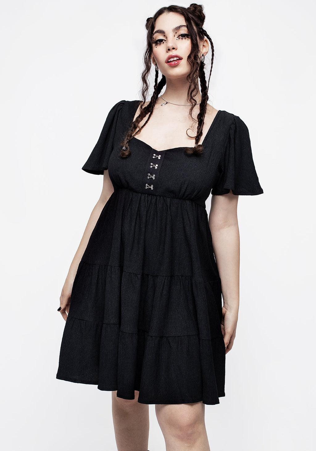 Revenge Tiered Crinkle Mini Dress Product Image