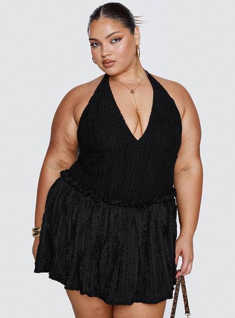 Mixie Halter Romper Black Curve Product Image