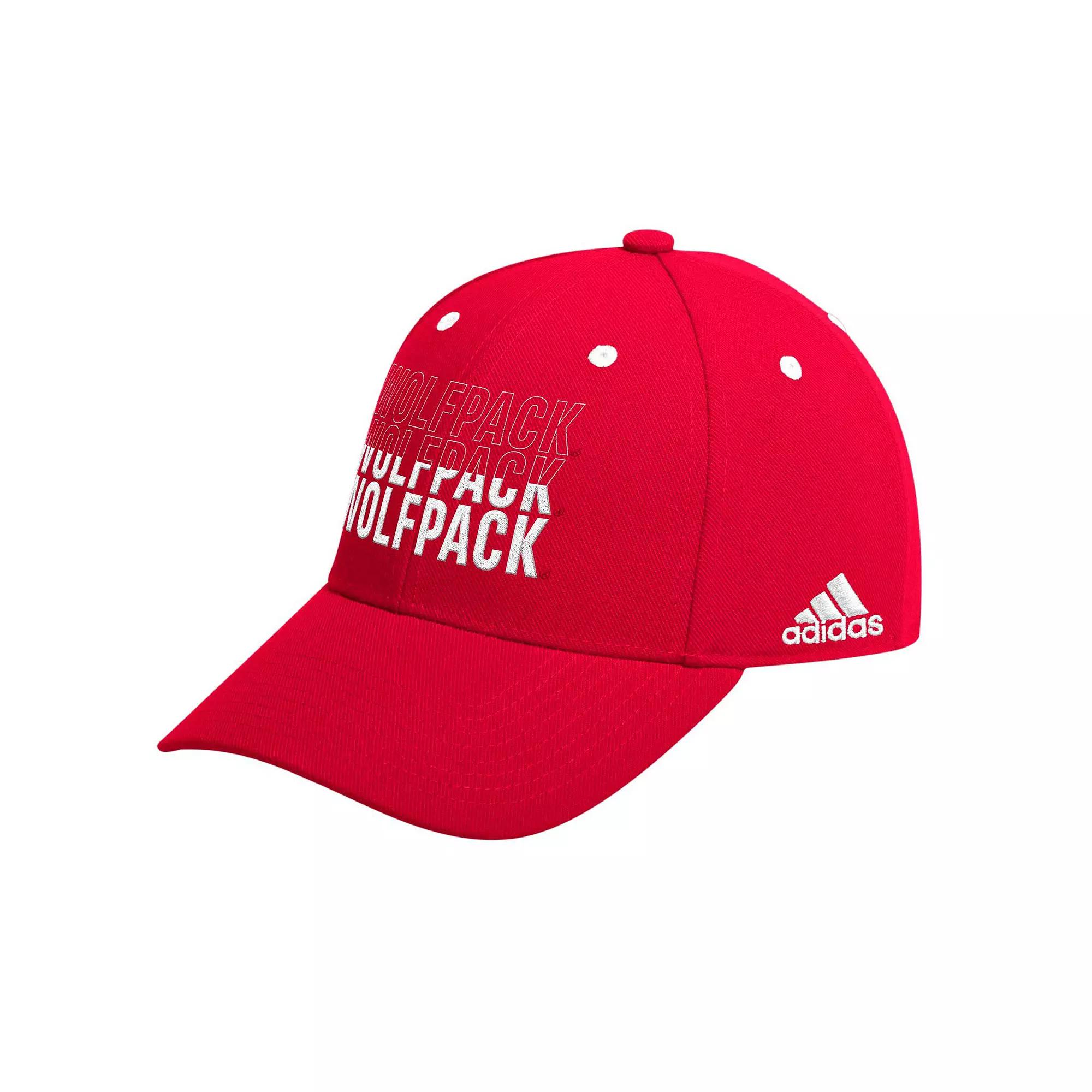 Men's adidas Red NC State Wolfpack Seasonal Half Font Adjustable Hat, Nst Red Product Image