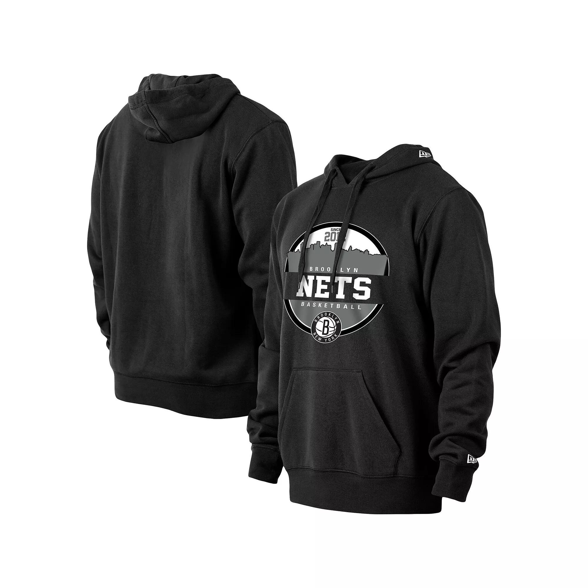 Men's New Era Black Brooklyn Nets Localized Pullover Hoodie,  Product Image