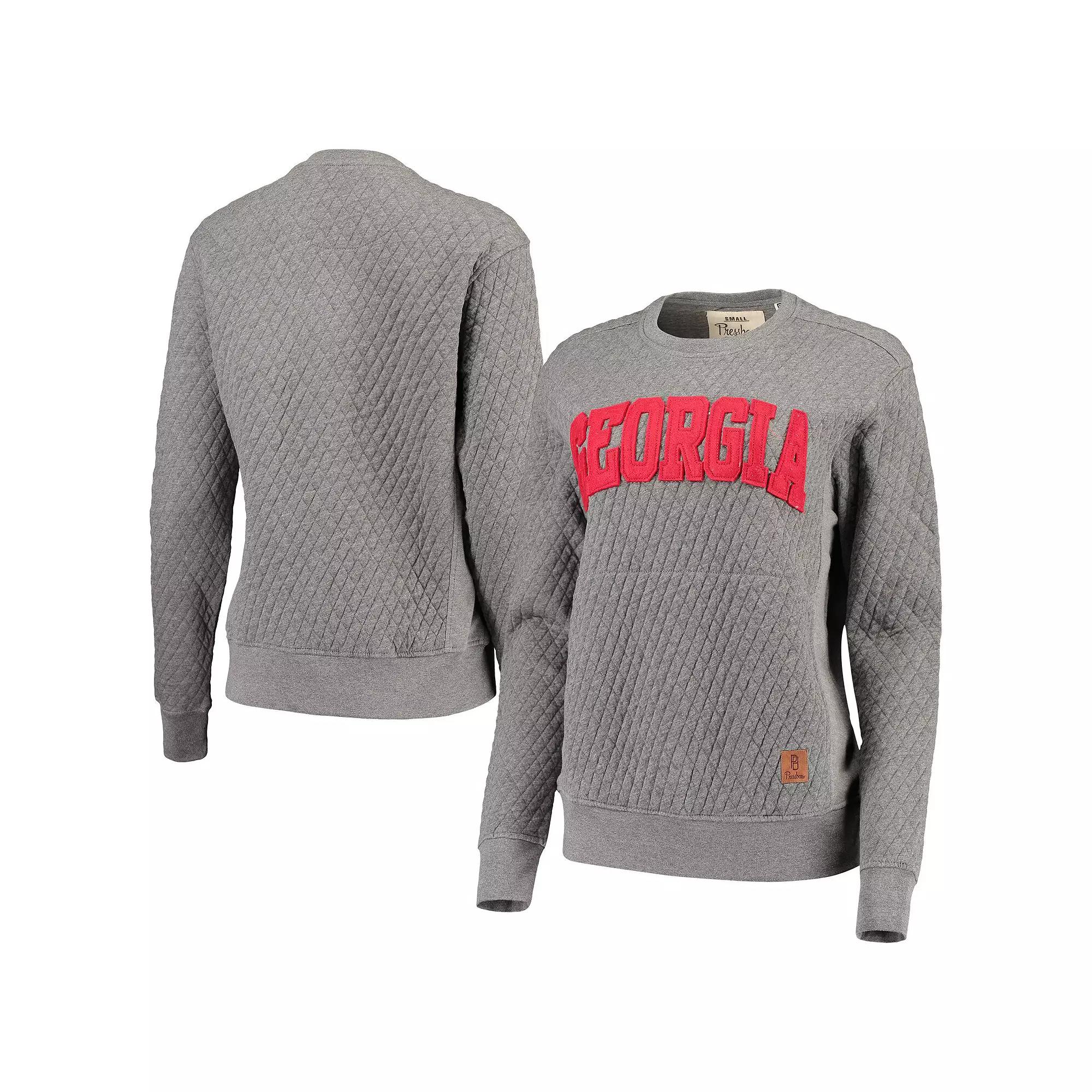 Women's Pressbox Heather Charcoal Georgia Bulldogs Moose Quilted Pullover Sweatshirt, Size: 2XL, Grey Product Image