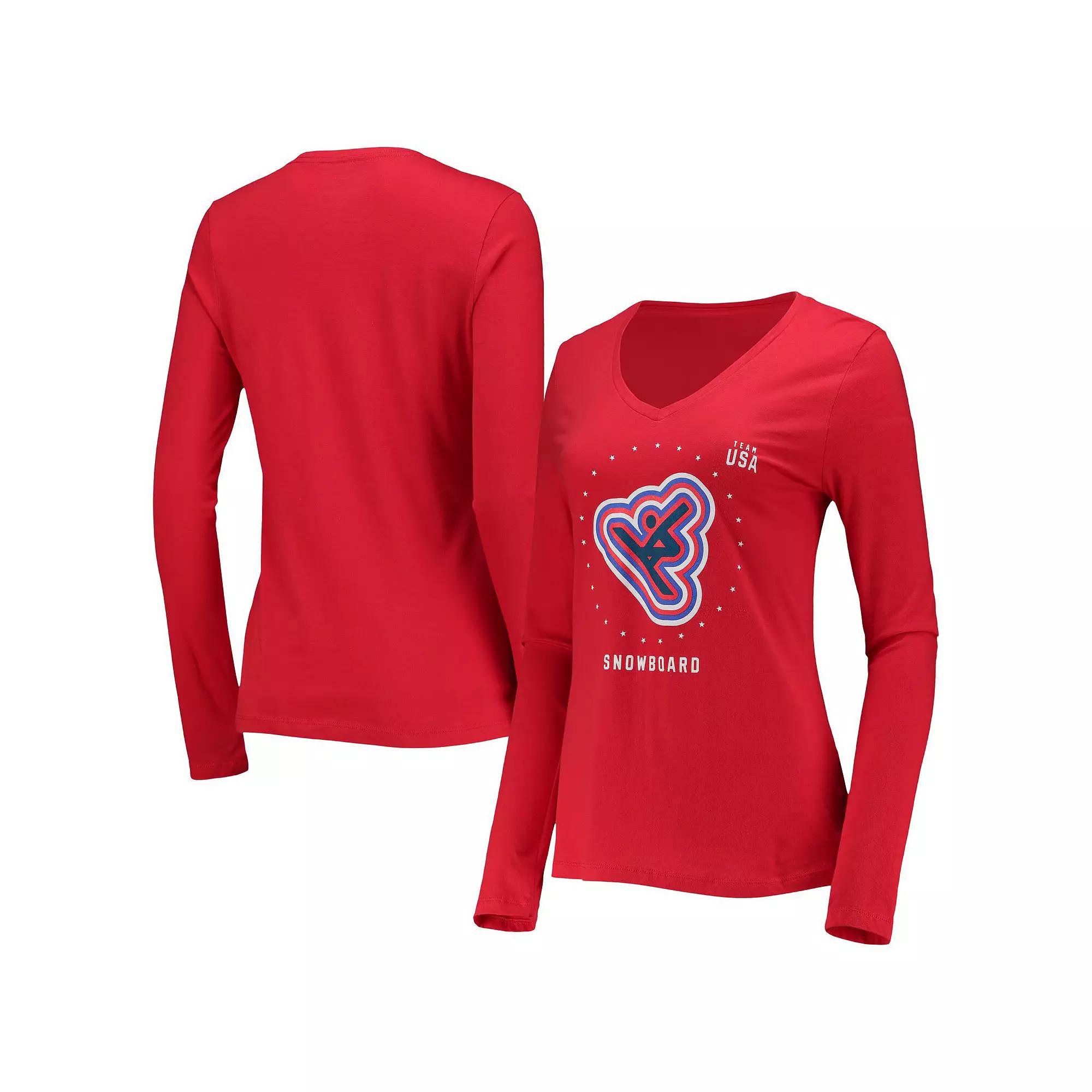 Women's Fanatics Branded Red Team USA Snowboarding Long Sleeve T-Shirt,  Product Image