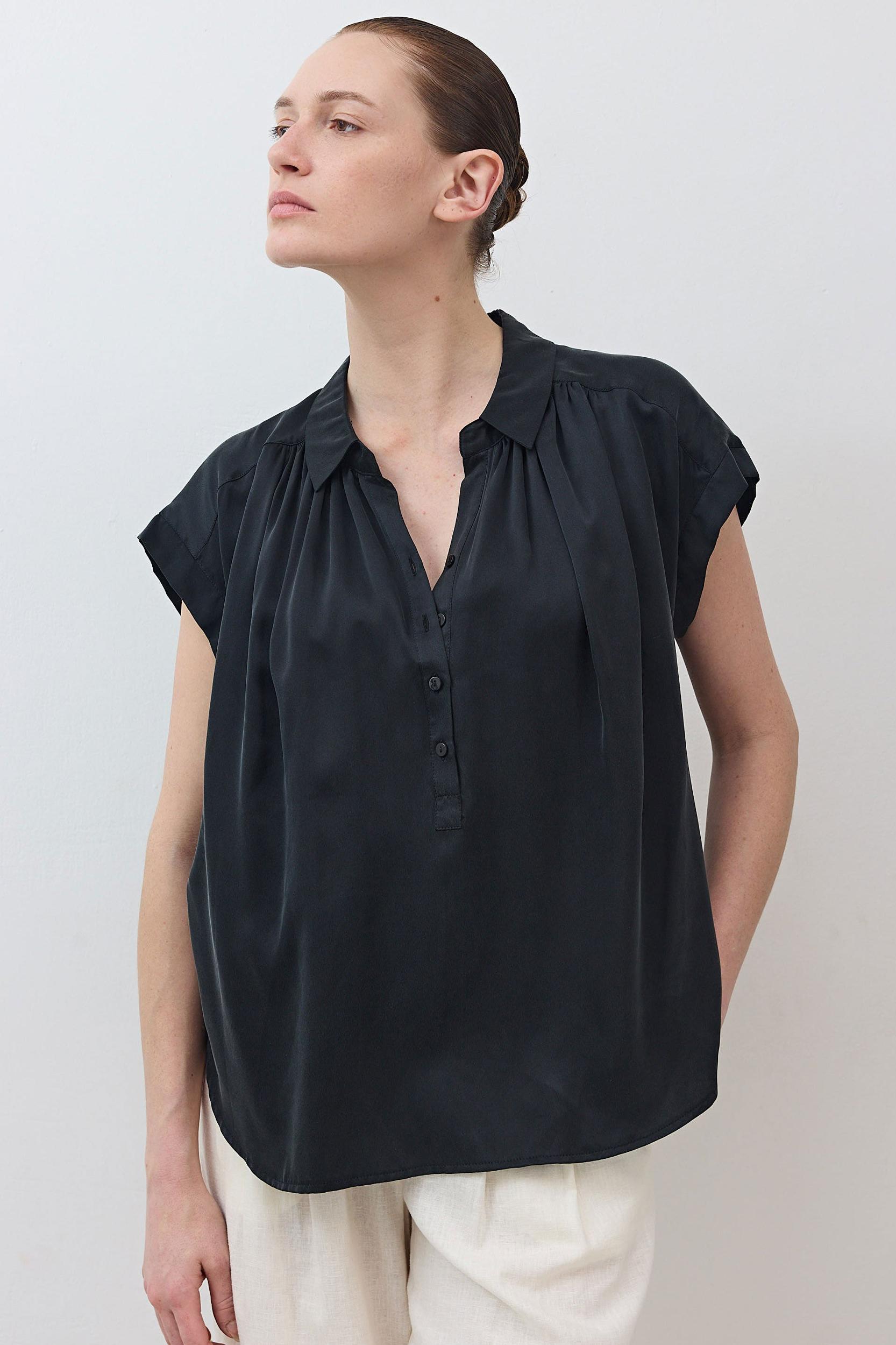 The Nonchalant Oversized Silk Blouse Product Image