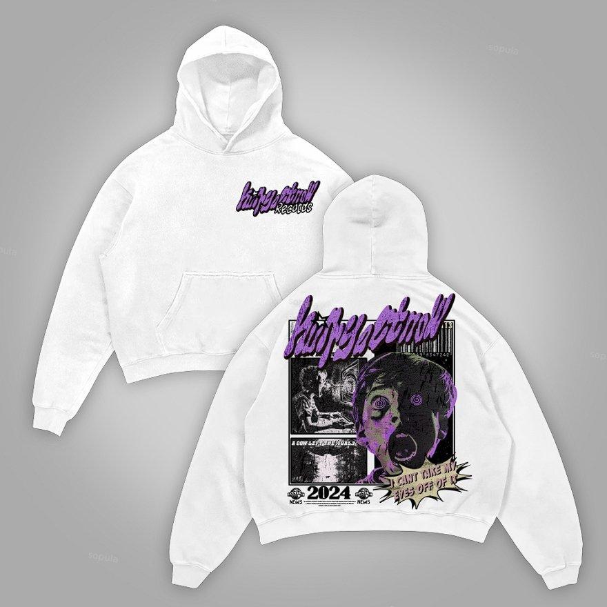 Angel Cross Graffiti Graphic Hoodie Product Image