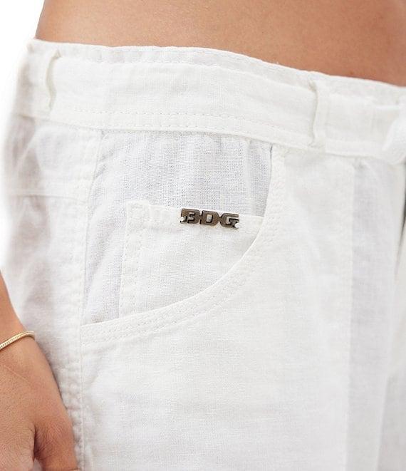 BDG Urban Outfitters Solid Mid Rise Linen 5-Pocket Pants Product Image