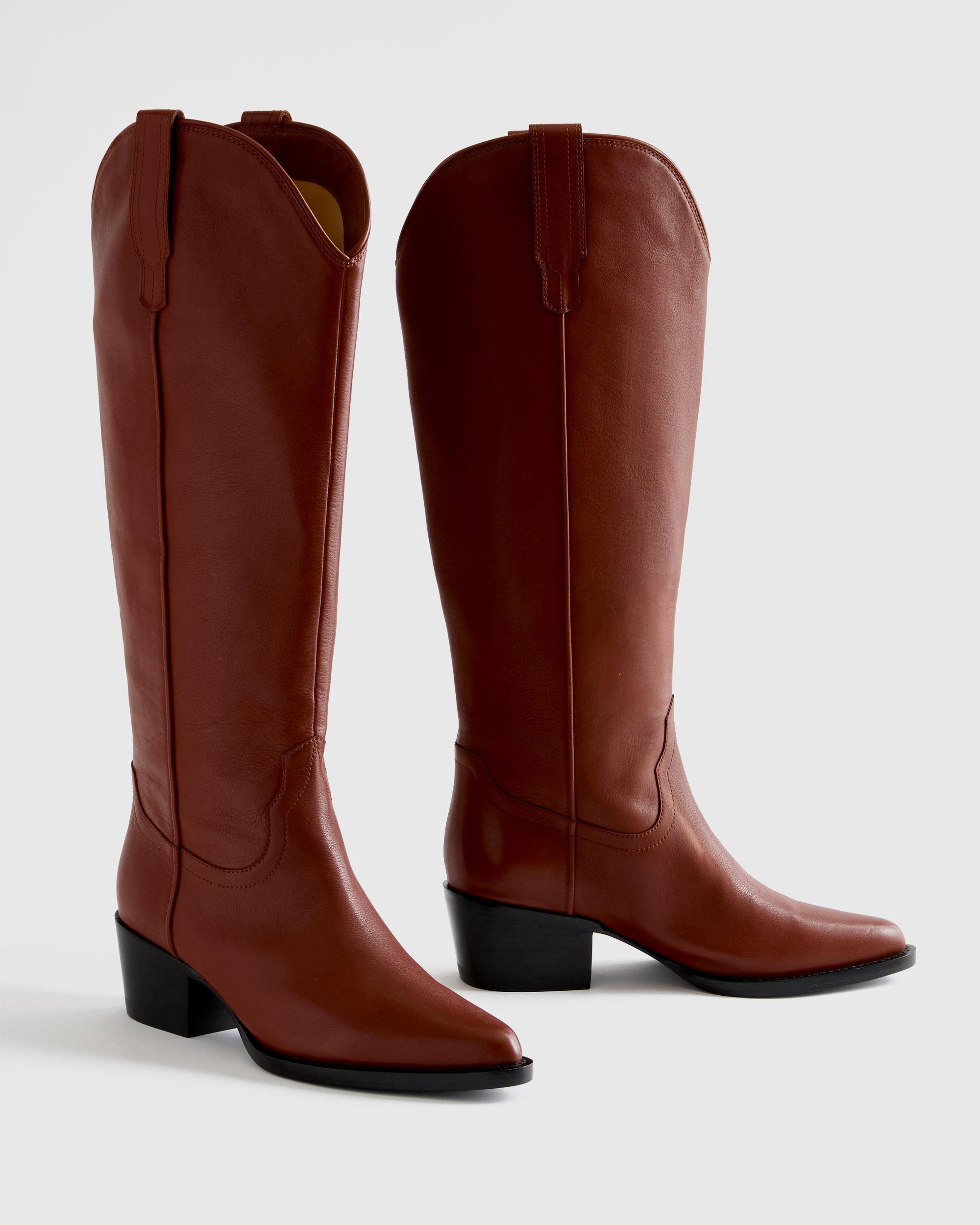 Quince | Women's Italian Leather Tall Western Boots Product Image