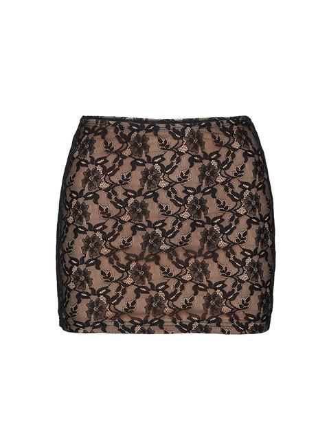 Romani Lace Mini Skirt Black Product Image