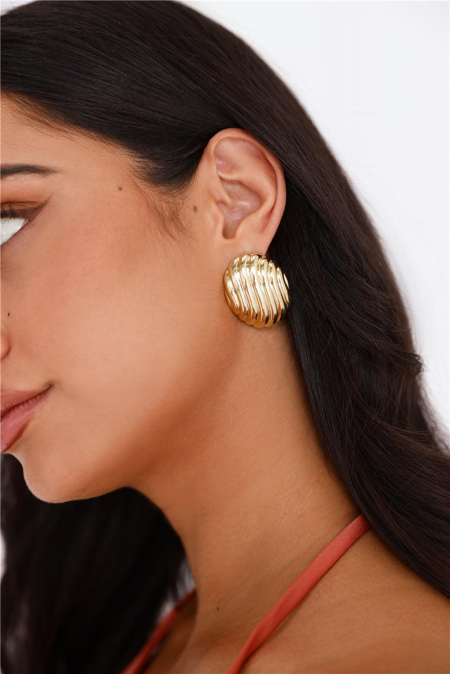 18k Gold Plated She's Golden Earrings Gold Product Image