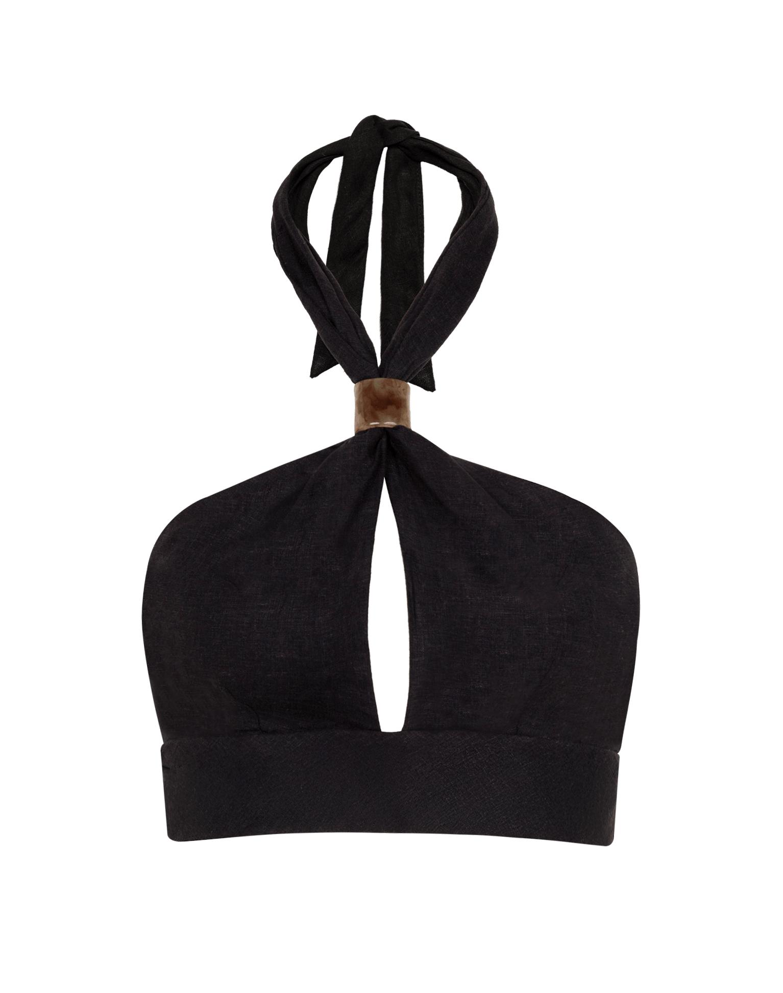 Luna Halter Top - Black Product Image