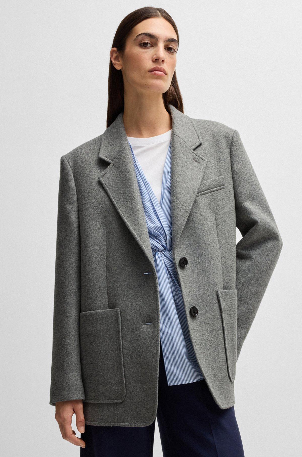 Oversize-fit blazer in melange wool Product Image