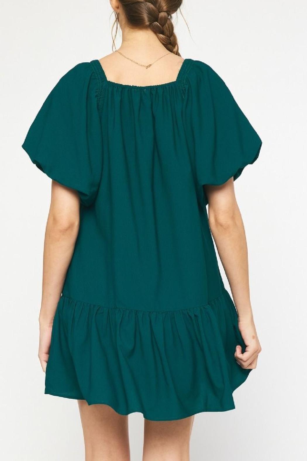 Puff Sleeve Solid Dress Product Image