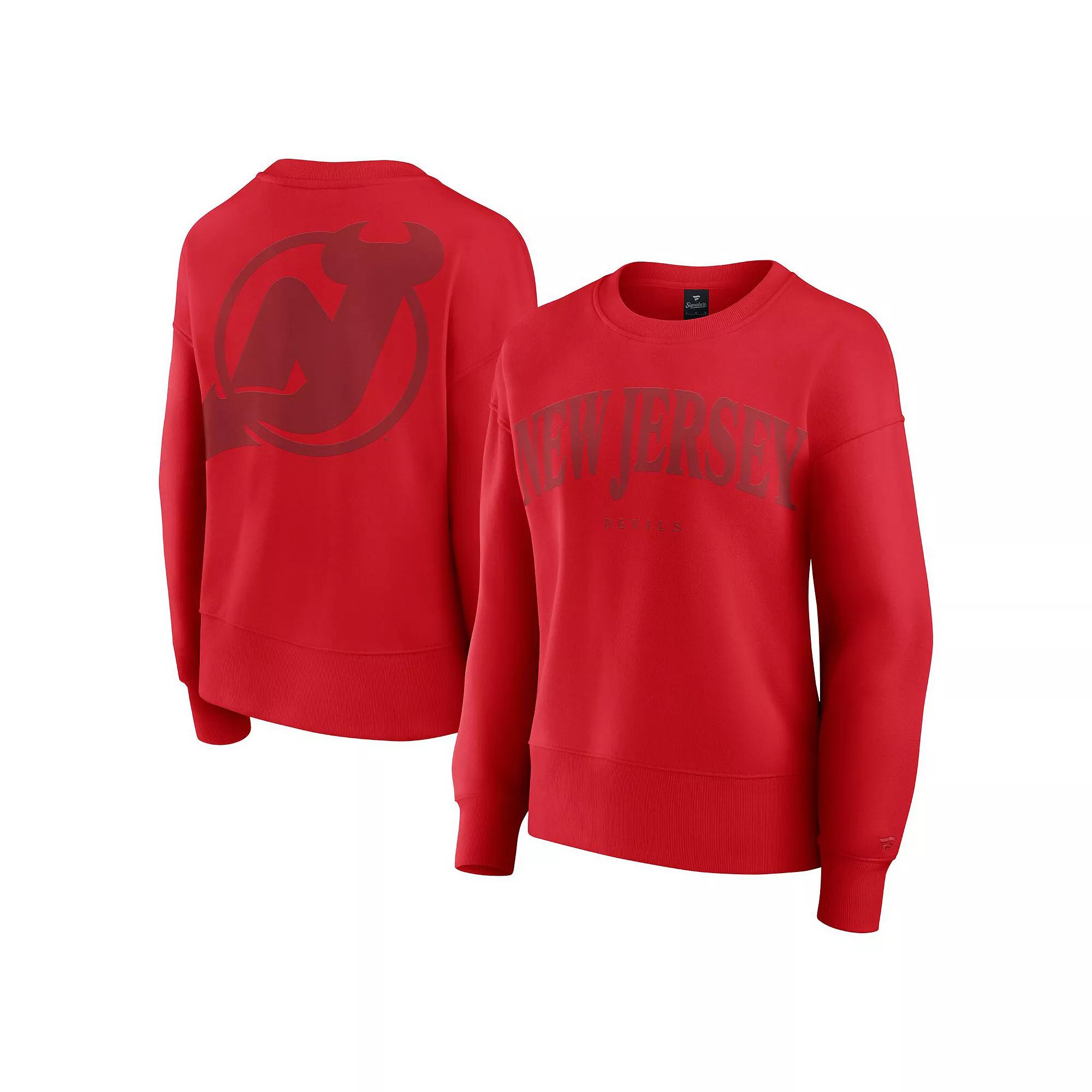 Women's Fanatics Red New Jersey Devils Elements Flow Pullover Sweatshirt,  Product Image