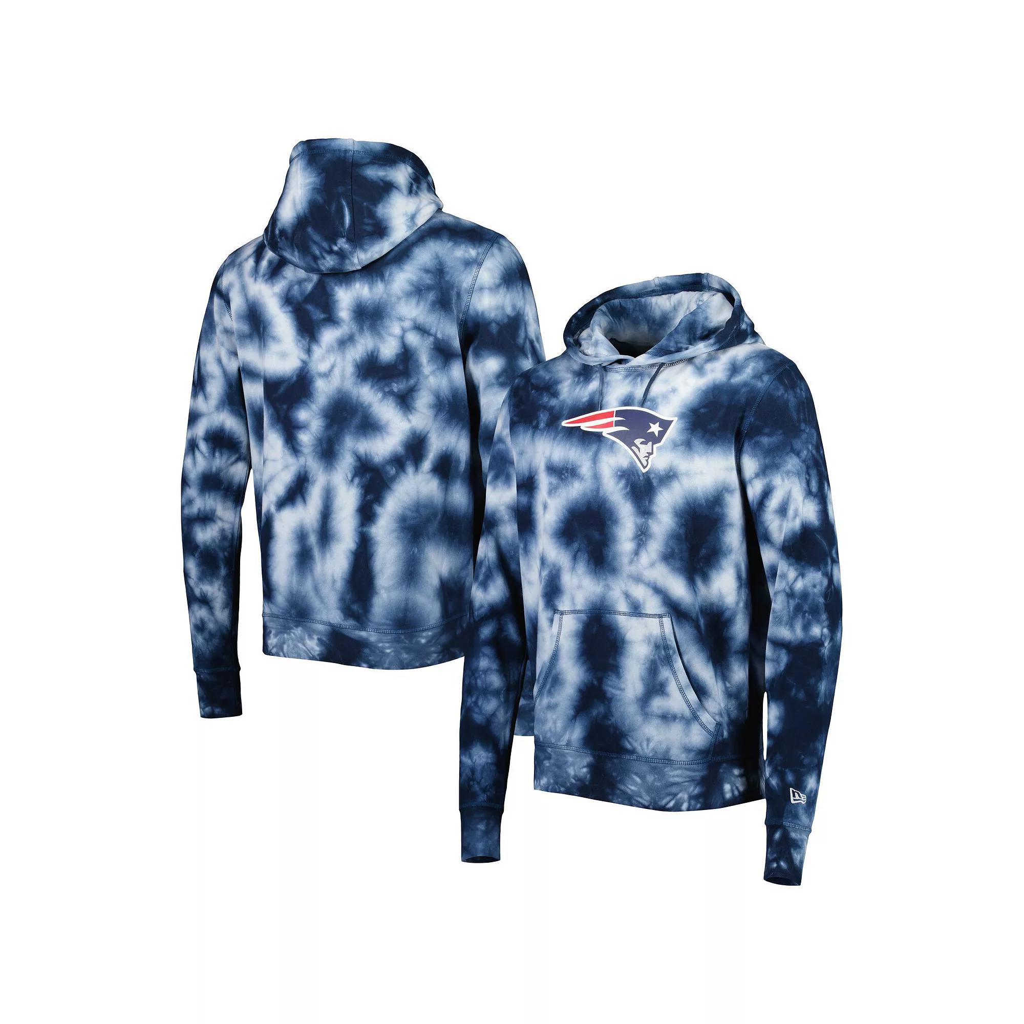 Men's New Era Navy New England Patriots Team Tie-Dye Pullover Hoodie, Size: 2XL, Blue Product Image