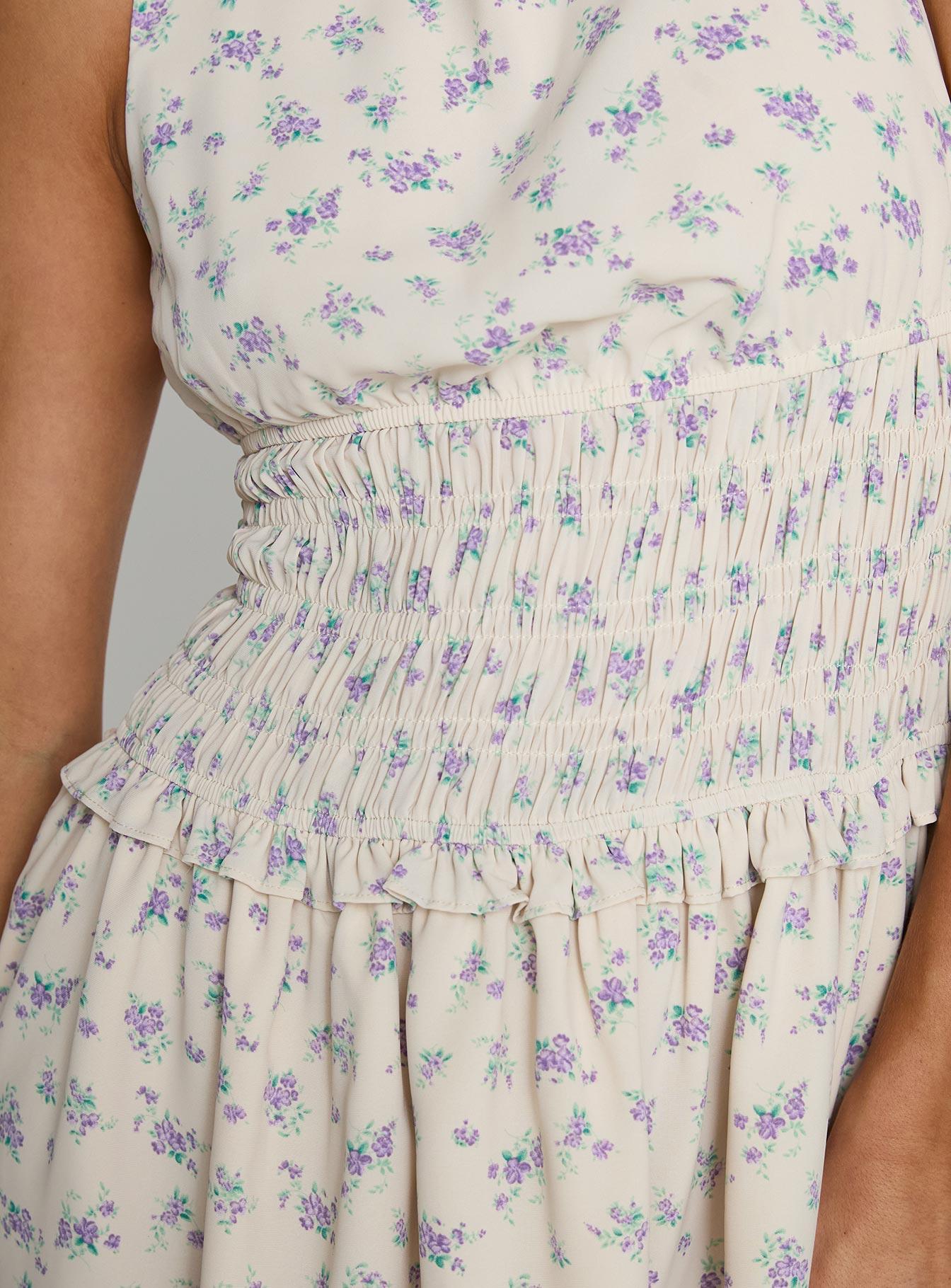 Yennifer Shirred Mini Dress Floral Multi Product Image