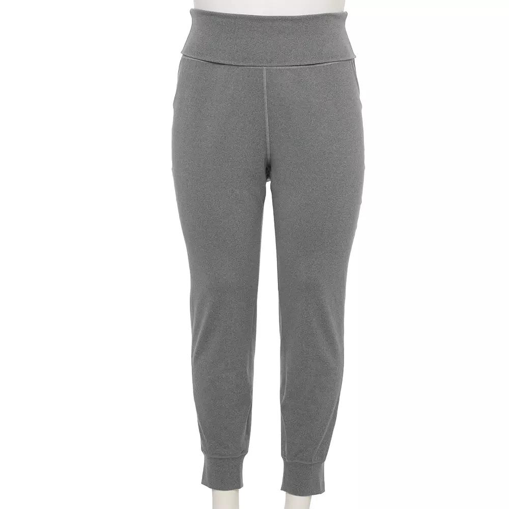 Plus Size Tek Gear® Essential Soft Foldover Jogger Pants, Women's, Size: 1XL, Grey Product Image