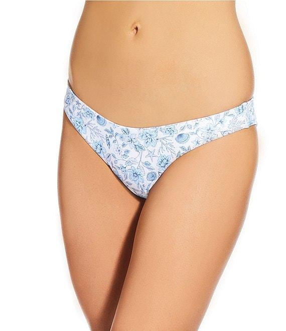 GB Vintage Sea Garden Print Extra High Leg Scoop Front Swim Bottom Product Image