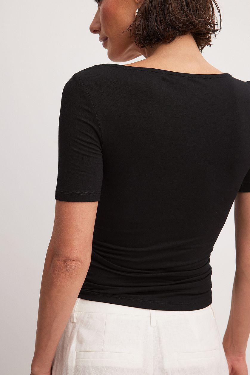 Soft Line Scoop Neck Short Sleeve Top Product Image