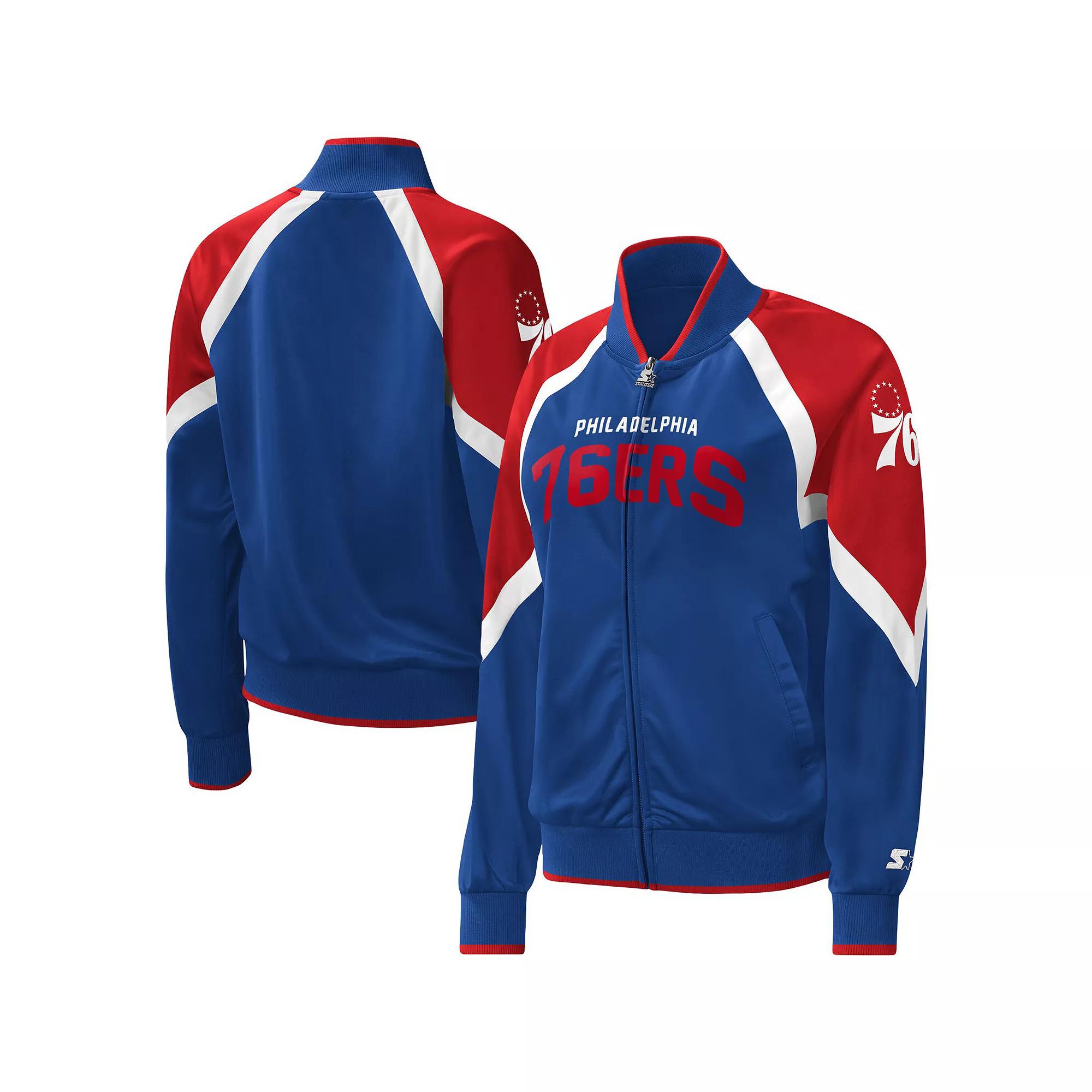 Women's Starter Royal Philadelphia 76ers Slam Dunk Raglan Full-Zip Track Jacket,  Product Image
