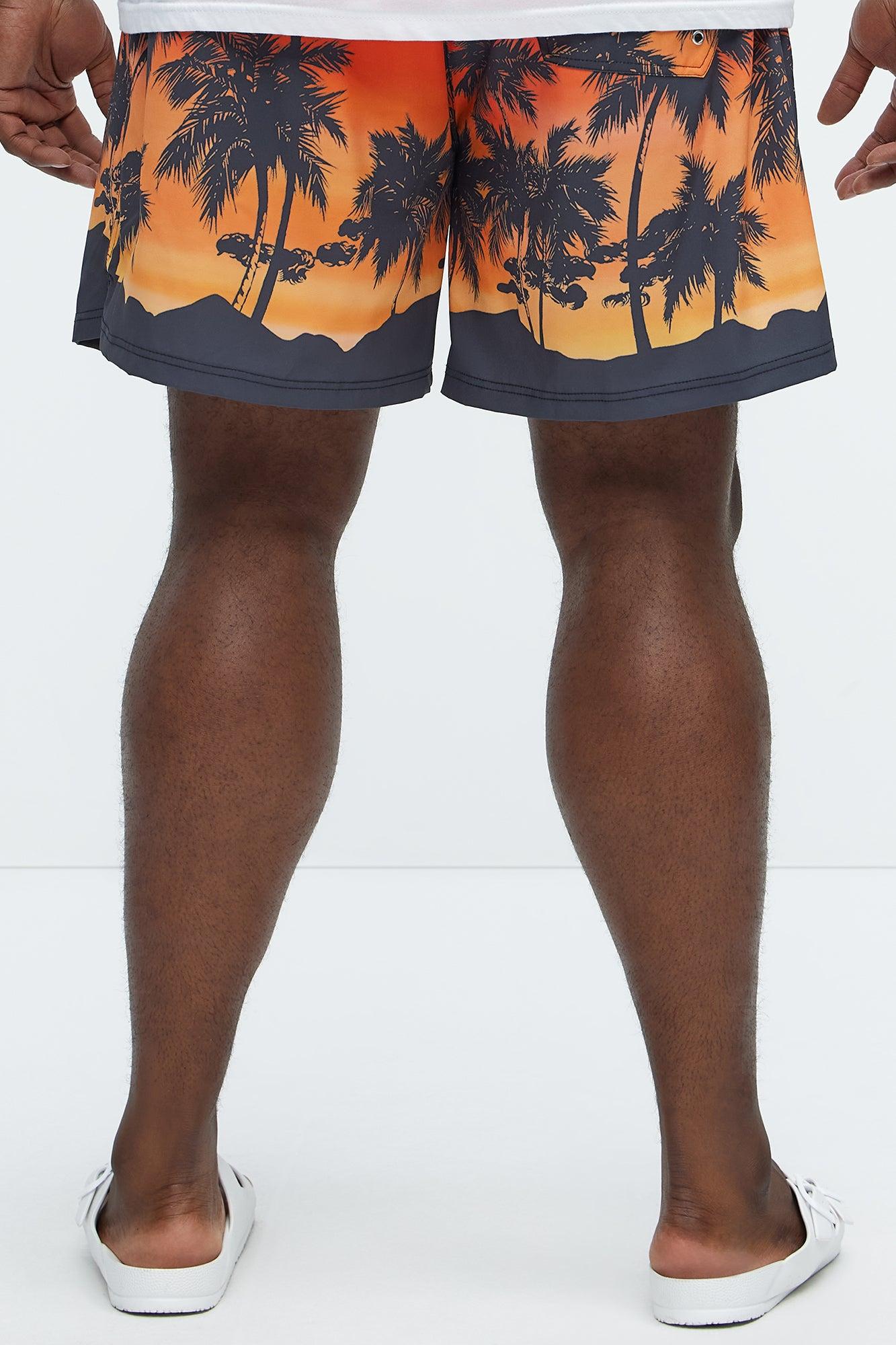 Sunset Palm Swim Mid Trunk - Multi Color Product Image