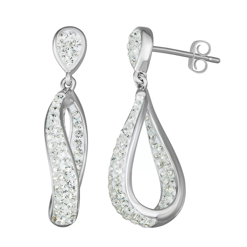 Chrystina Crystal Dangle Drop Earrings, Women's, Silver Tone Product Image