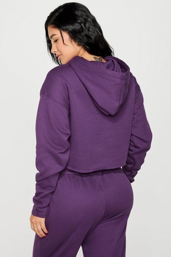Cozy Fleece Everyday Cropped Hoodie Product Image