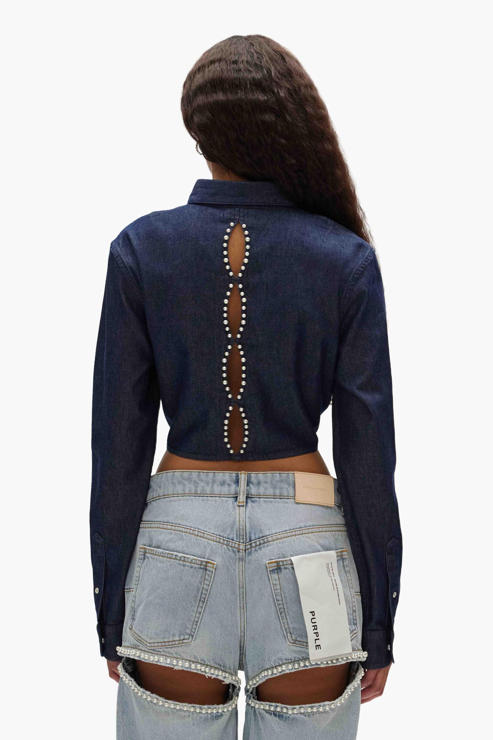 Pearl Button Up Shirt Female Product Image