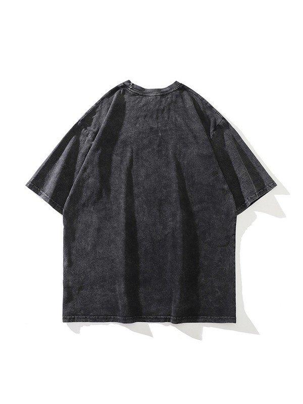 Men's Washed Vintage Skeleton Short Sleeve Tee Product Image