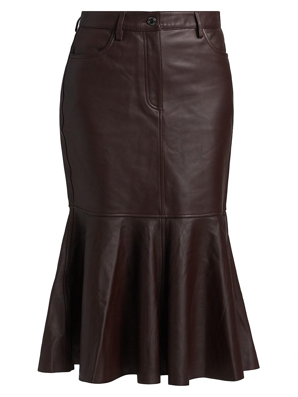 Womens Luella Leather Flounce Skirt Product Image