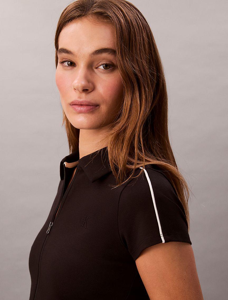 Tech Knit Cropped Polo Shirt Product Image