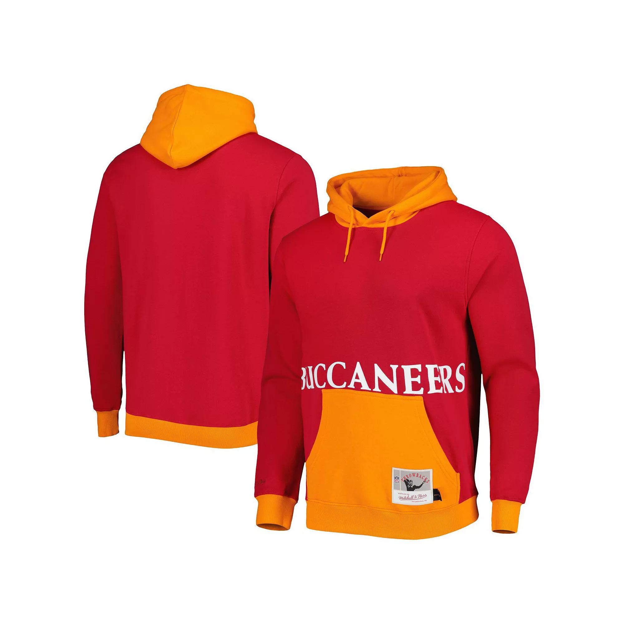 Men's Mitchell & Ness Red Tampa Bay Buccaneers Big Face 5.0 Pullover Hoodie, Size: Large Product Image