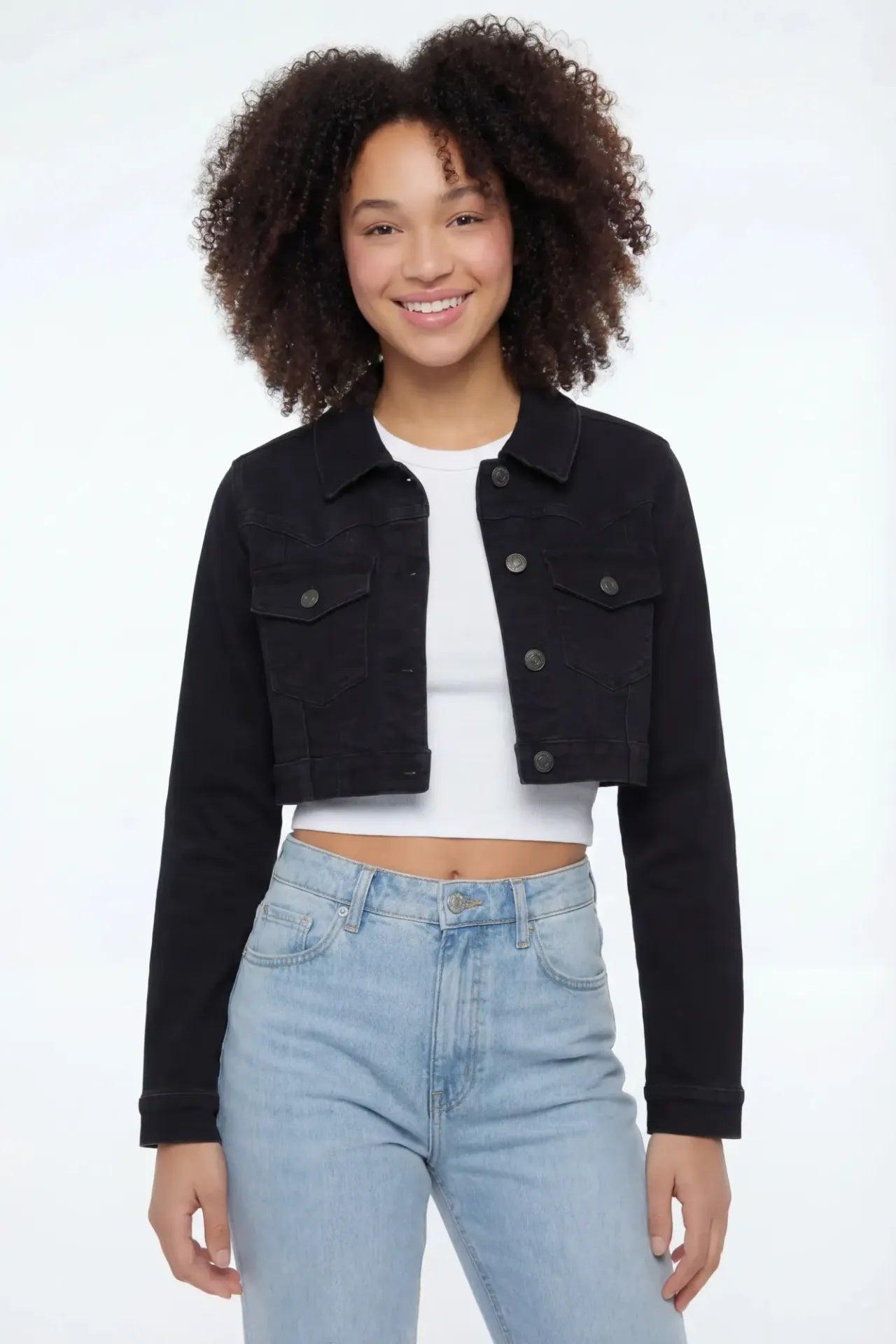 Classic Cropped Denim Jacket Female Product Image