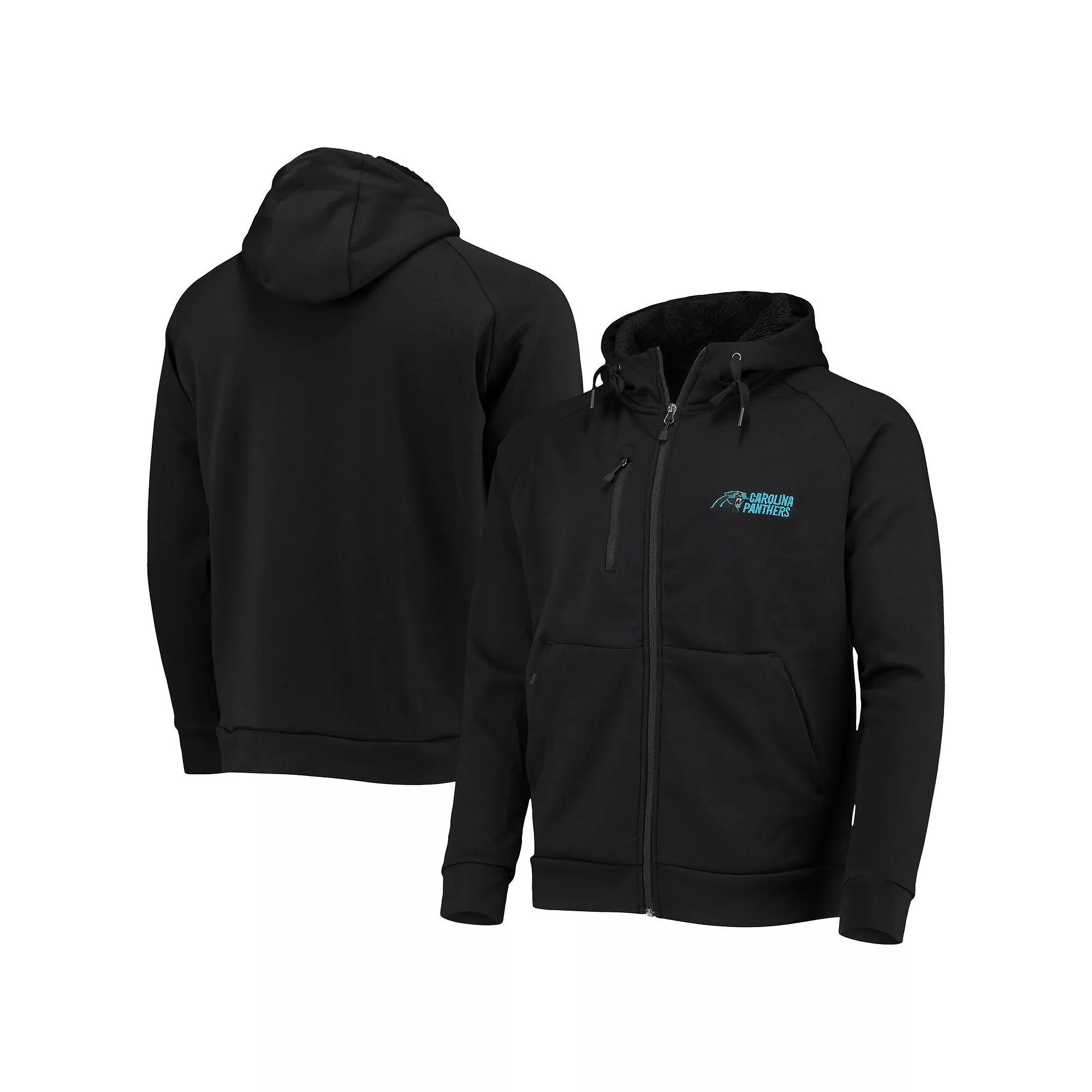 Men's Dunbrooke Black Carolina Panthers Shag Tri-Blend Full-Zip Raglan Hoodie,  Product Image